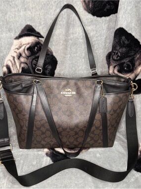 Coach Diaper Bag Tote In Signature Brown With Gold Hardware (no Diaper Pad)